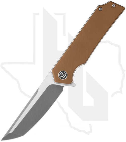 EIKONIC Tsuru TS8SBRN - Coyote Brown G-10, Two Tone Hand-Rubbed Satin & Dark Acid Stonewashed