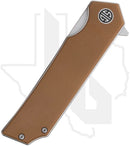 EIKONIC Tsuru TS8SBRN - Coyote Brown G-10, Two Tone Hand-Rubbed Satin & Dark Acid Stonewashed