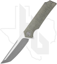 EIKONIC Tsuru TS8SG - Olive Green Micarta, Two Tone Hand-Rubbed Satin & Dark Acid Stonewashed