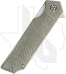 EIKONIC Tsuru TS8SG - Olive Green Micarta, Two Tone Hand-Rubbed Satin & Dark Acid Stonewashed