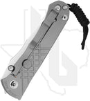 Chris Reeve Knives Umnumzaan UMN-1012 - Stonewashed Drop Point, Glass Blasted Titanium, Silver Hardware