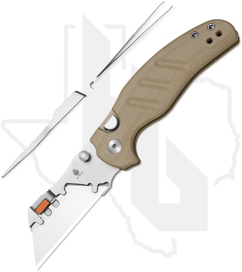 Kizer Sheepdog C01C Uti 2 V3488.29JNA2 - Brown G-10, Bead-Blasted