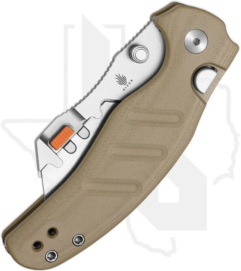 Kizer Sheepdog C01C Uti 2 V3488.29JNA2 - Brown G-10, Bead-Blasted