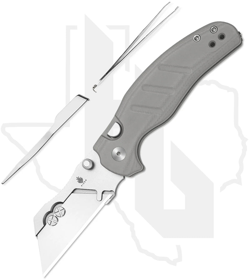 Kizer Sheepdog C01C Uti 1 V3488.29JSA1 - Gray G-10, Bead-Blasted