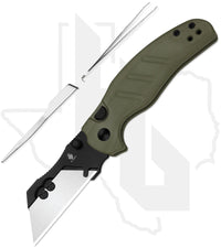 Kizer Sheepdog C01C Uti 1 V3488.29JSA2 - Olive Green G-10, Black PVD