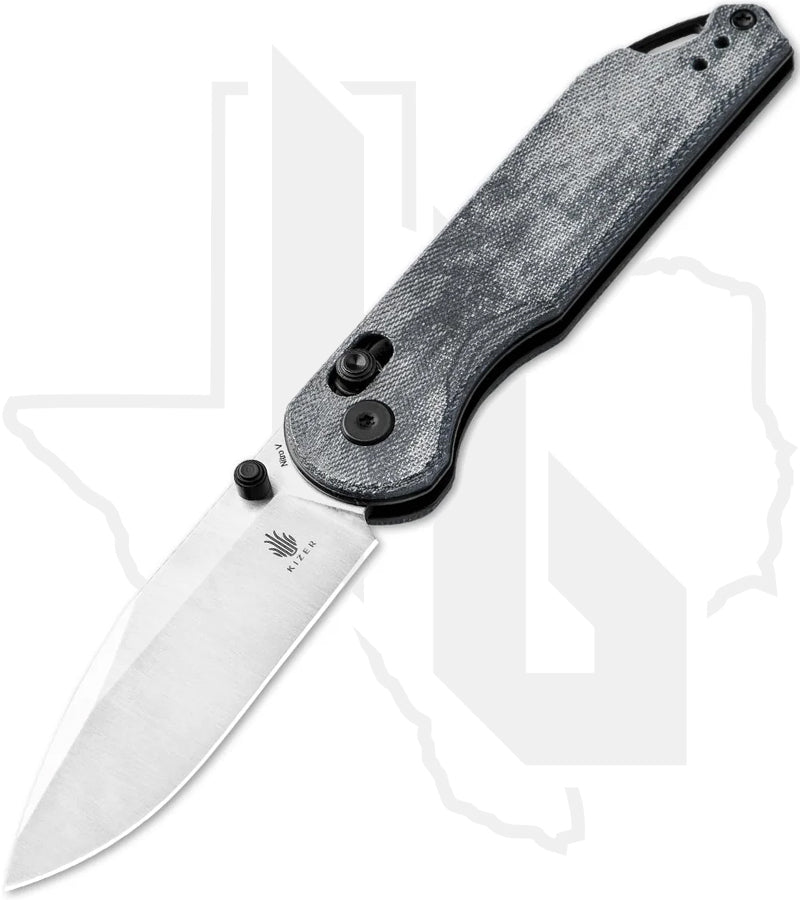 Kizer Assassin V3549A2 - Denim Micarta, Satin