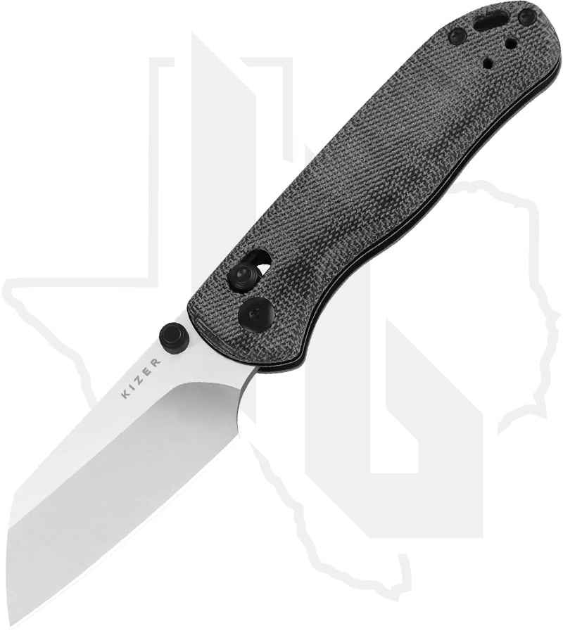 Kizer Drop Bear 2 V3619.2KS1 - Black Micarta, Satin