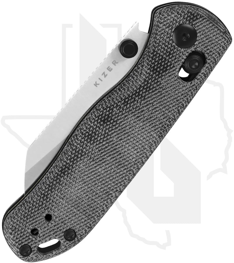Kizer Drop Bear 2 V3619.2KS1 - Black Micarta, Satin