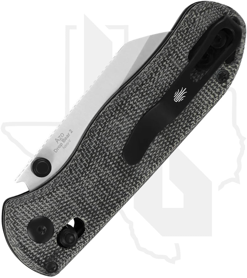 Kizer Drop Bear 2 V3619.2KS1 - Black Micarta, Satin