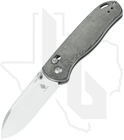 Kizer Drop Bear V3619C3 - Black Micarta, Stonewashed