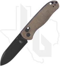 Kizer Drop Bear V3619C4 - Green Micarta, Black Stonewashed