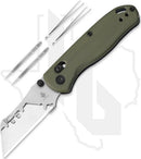 Kizer Uti Bear 2 V3619JA6 - Olive Green G-10, Bead-Blasted