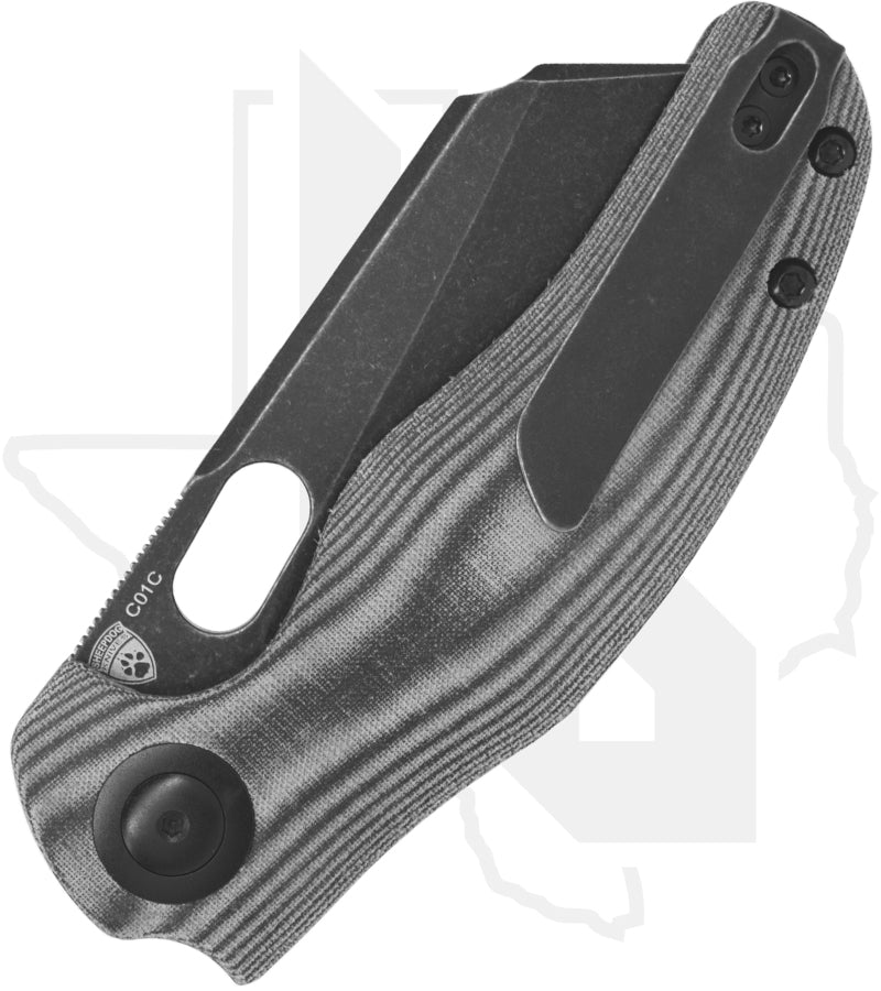 Kizer Sheepdog C01C V4488C1 - Black Micarta, Black Stonewashed