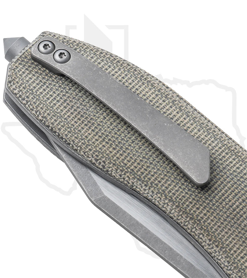 EIKONIC Validus VA9GT - Olive Green Micarta, Two Tone Hand-Rubbed Satin & Dark Acid Stonewashed