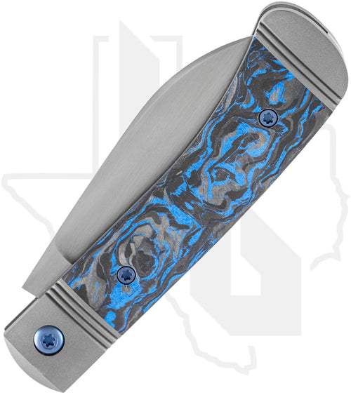 Jack Wolf Knives Venom Jack VENOM-02-MRBCF-BLU - Blue Marbled Carbon Fiber