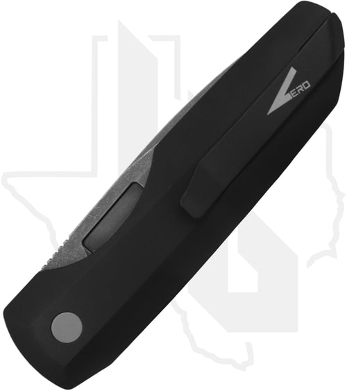 Pro-Tech Vero Synapse VERO1211-AW-REDLINEN - Black Aluminum, Red Linen Micarta, Acid Washed