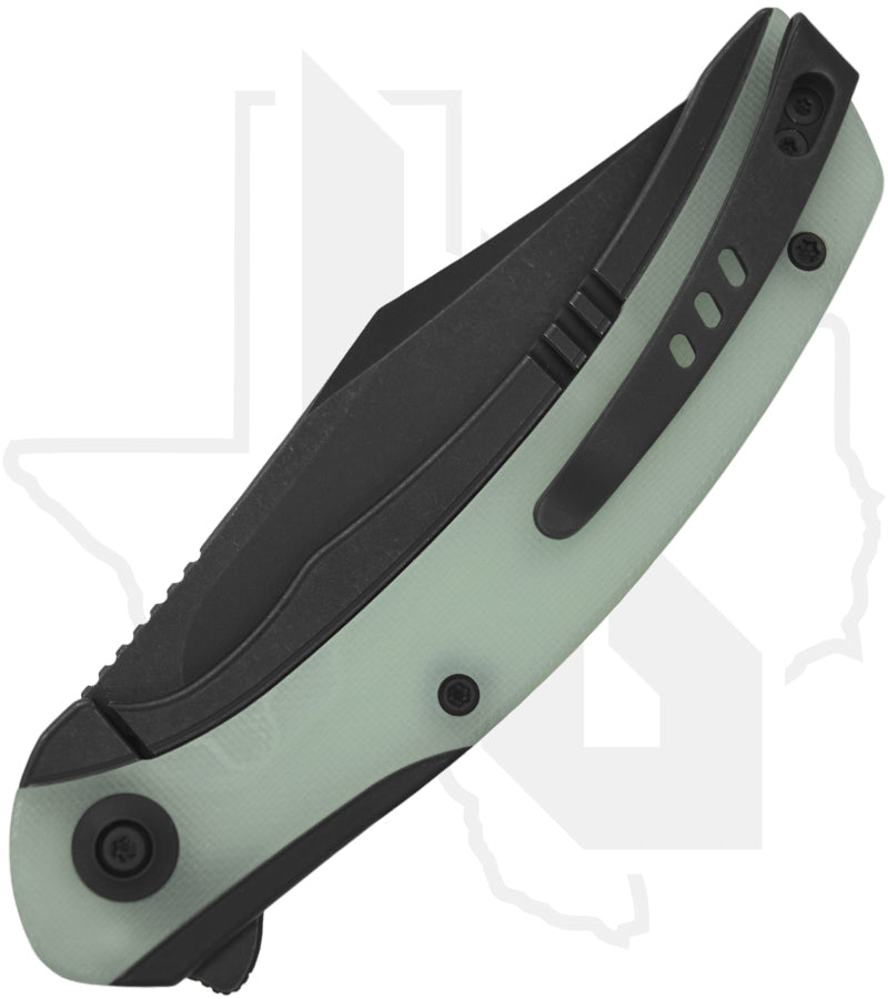WE Snick WE19022F-4 - Black Titanium, Natural G-10, Black Stonewashed
