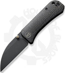 WE Banter Wharncliffe WE19068J-1 - Black, Burlap Micarta, Black Stonewash
