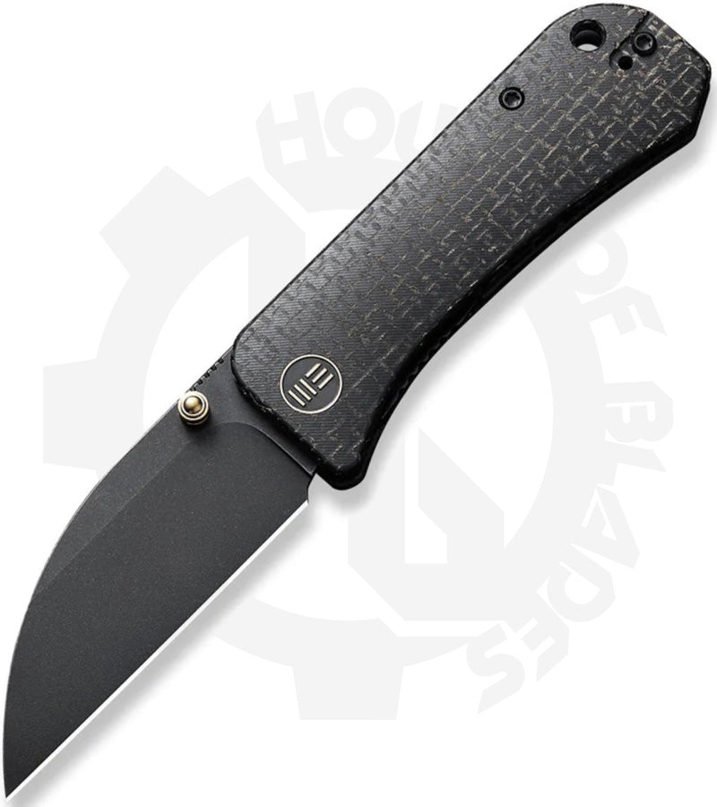 WE Banter Wharncliffe WE19068J-1 - Black, Burlap Micarta, Black Stonewash