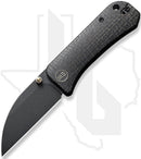 WE Banter Wharncliffe WE19068J-1 - Black Burlap Micarta, Black Stonewashed