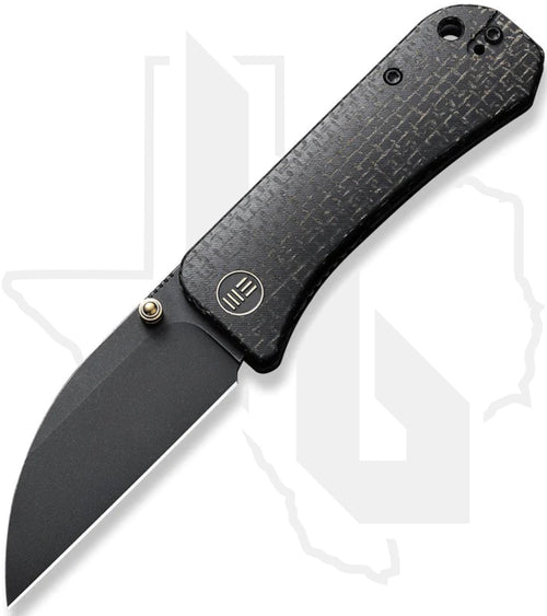 WE Banter Wharncliffe WE19068J-1 - Black Burlap Micarta, Black Stonewashed