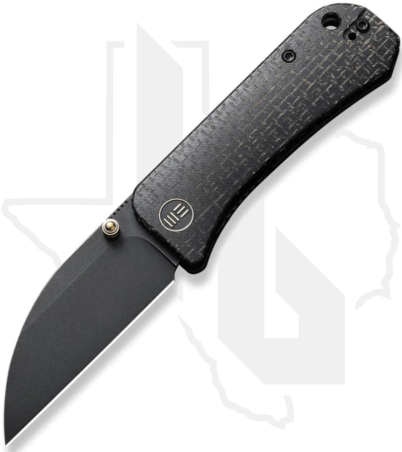 WE Banter Wharncliffe WE19068J-1 - Black Burlap Micarta, Black Stonewashed