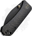 WE Banter Wharncliffe WE19068J-1 - Black, Burlap Micarta, Black Stonewash
