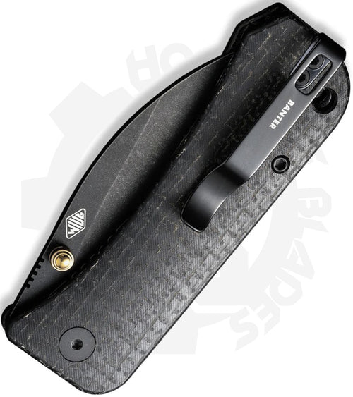 WE Banter Wharncliffe WE19068J-1 - Black, Burlap Micarta, Black Stonewash