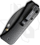 WE Banter Wharncliffe WE19068J-1 - Black Burlap Micarta, Black Stonewashed