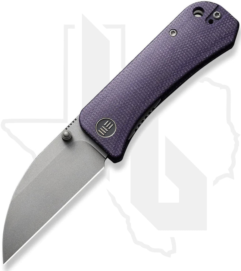 WE Banter Wharncliffe WE19068J-2 - Purple Canvas Micarta, Stonewashed
