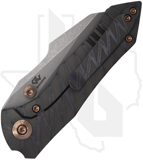 WE High-Fin WE22005-4 - Tiger Stripe Pattern Flamed Titanium, Stonewashed
