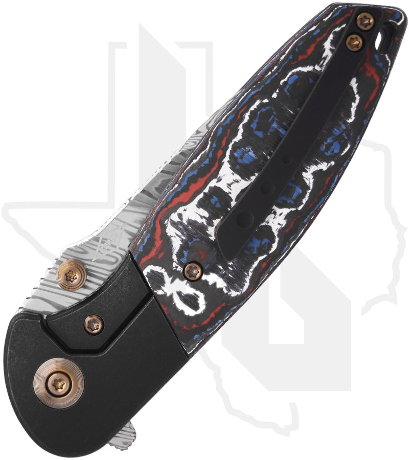 WE Nitro Mini WE22015-DS1 - Titanium, Nebula Fat Carbon, Damasteel