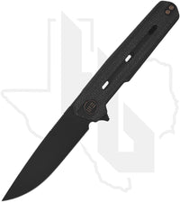 WE Navo WE22026-1 - Black Canvas Micarta, Titanium, Black Stonewashed