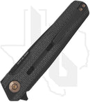 WE Navo WE22026-1 - Black Canvas Micarta, Titanium, Black Stonewashed