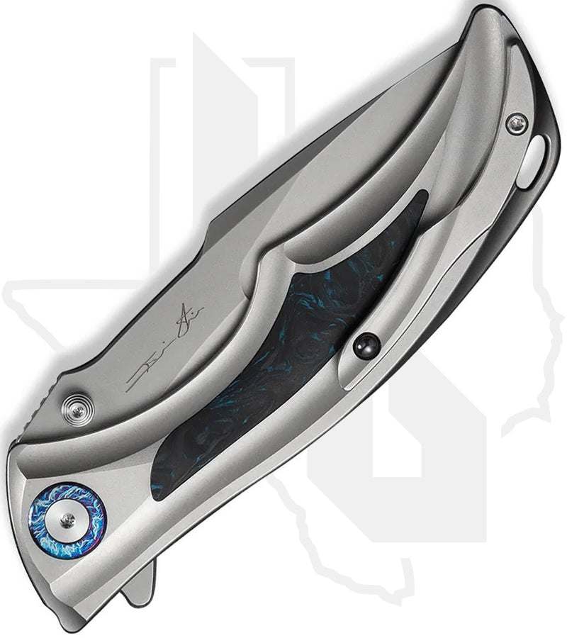 WE Tighe Down WE24054-1 - Titanium Integral, Black and Blue Carbon Fiber Inlay