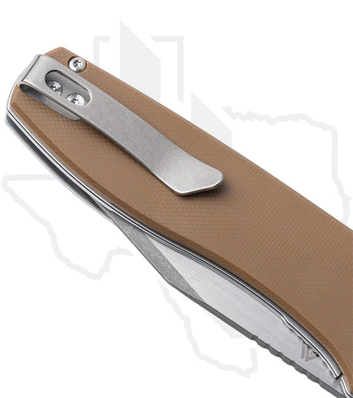 EIKONIC Xiphos XI6SBRN - Coyote Brown G-10, Two Tone Hand-Rubbed Satin & Dark Acid Stonewashed