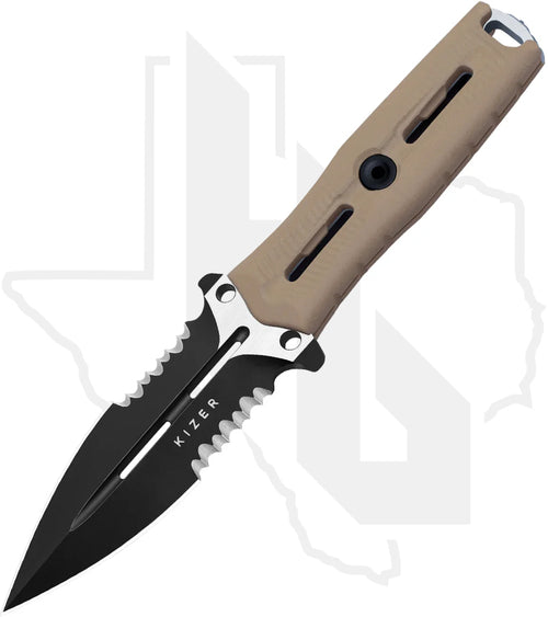 Kizer Norcross ZX-FB01A3 - Tan G-10, Black PVD