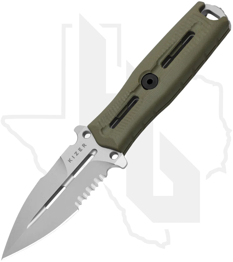 Kizer Norcross ZX-FB01A4 - Olive Green G-10, Stonewashed