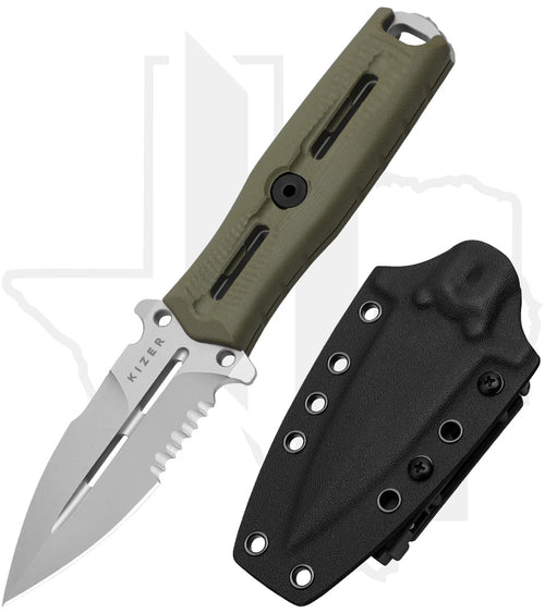Kizer Norcross ZX-FB01A4 - Olive Green G-10, Stonewashed